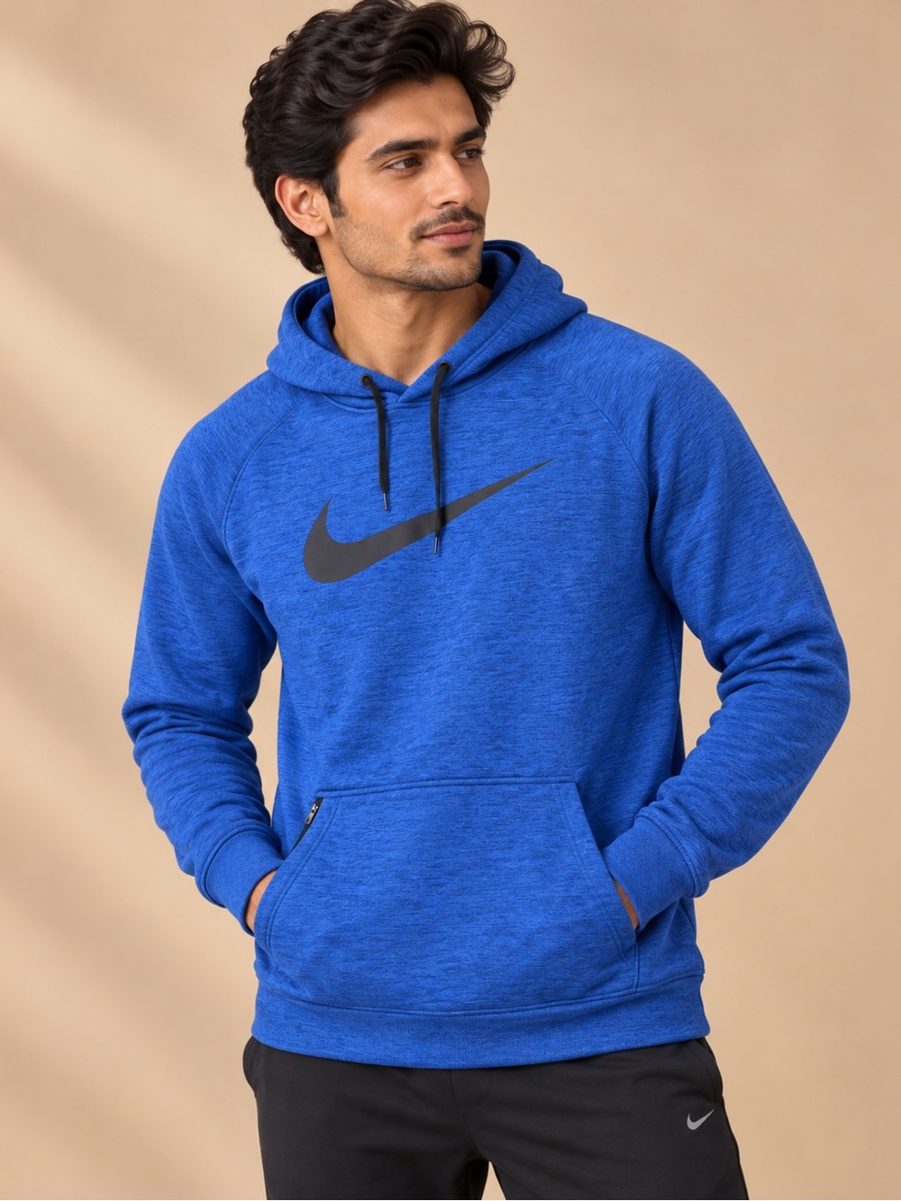 Nike Therma-FIT Blue Swoosh Pullover Hoodie Size Large